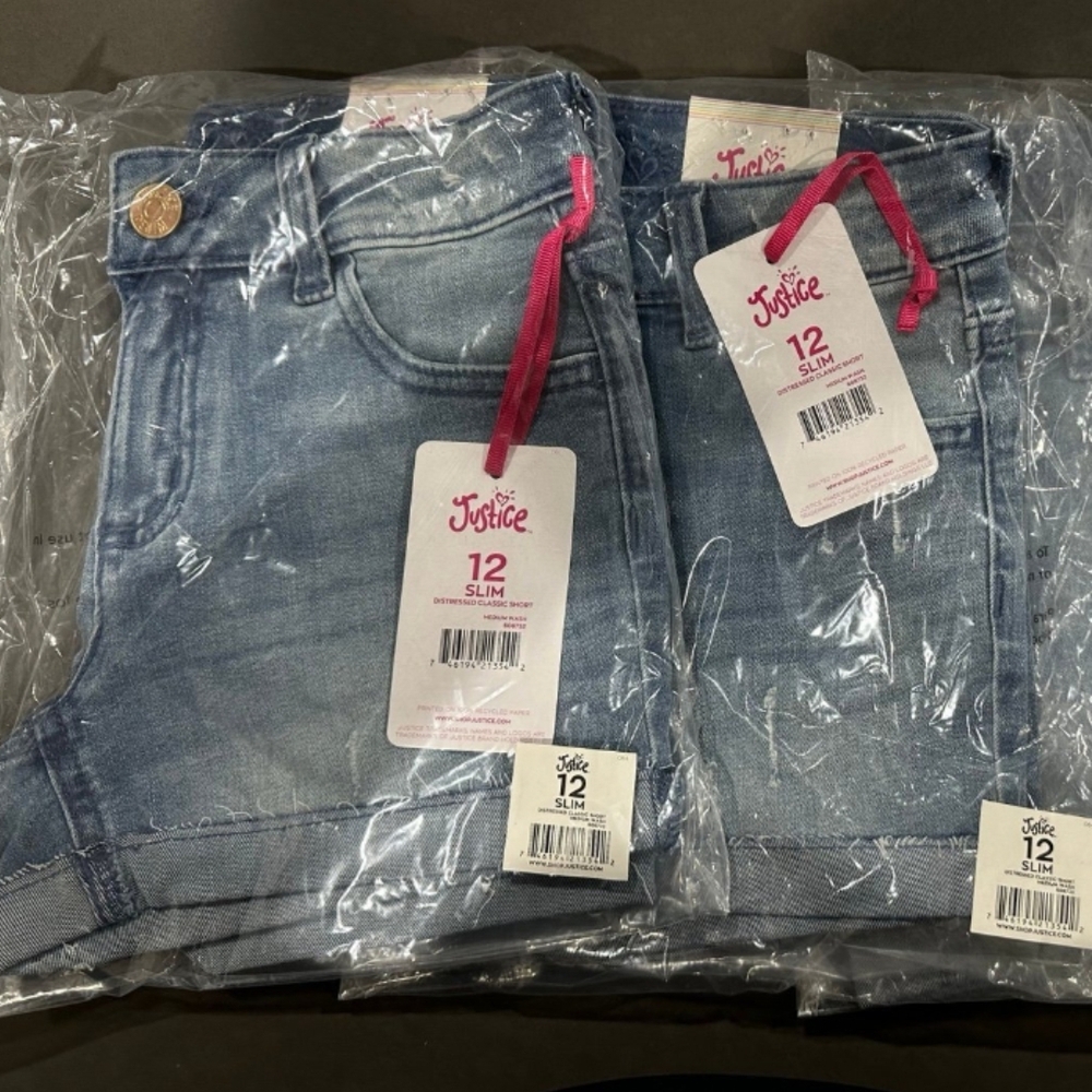 Girls Justice Blue Slim Jean Shorts